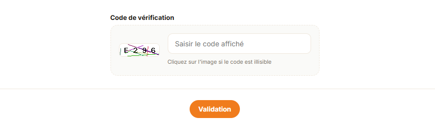 Saisir le code de vérification